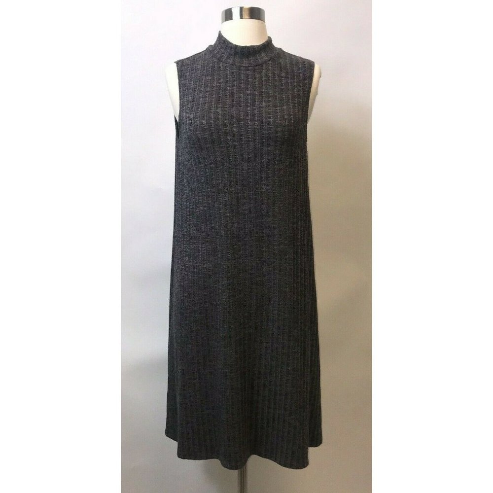 Ronni Nicole Womens Sleeveless Dress Size Small Gray Ribbed Knit Mock Neck